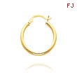 14K Yellow Gold 2x20mm Classic Hoops