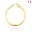 14K Yellow Gold 2x30mm Square Tube Hoops