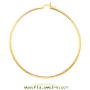 14K Yellow Gold 2x55mm Diamond Cut Round Tube Hoops