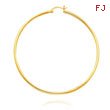 14K Yellow Gold 2x57mm Classic Hoops