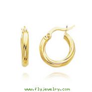 14K Yellow Gold 3.25x10mm Polished Twisted Hoops