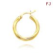14K Yellow Gold 3.25x15mm Polished Twisted Hoops