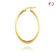 14K Yellow Gold 3.50mm Large Oval Classic Hoops
