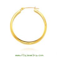 14K Yellow Gold 3.75x25mm Round Tube Hoops