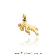 14K Yellow Gold 3D Aries Zodiac Pendant