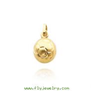 14K Yellow Gold 3D Soccer Ball Charm