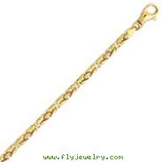 14K Yellow Gold 4.75mm Polished Byzantine Link Bracelet