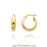 14K Yellow Gold 4mm Classic Hoops