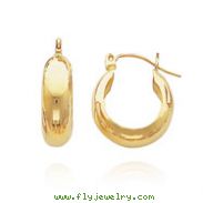 14K Yellow Gold 6.50x15mm Fancy Hoop Earrings