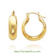 14K Yellow Gold 6.50x18mm Fancy Hoop Earrings