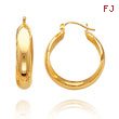 14K Yellow Gold 6.75x25mm Fancy Hoop Earrings