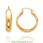 14K Yellow Gold 6.75x25mm Fancy Hoop Earrings