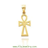 14K Yellow Gold Ankh Cross Charm