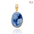 14K Yellow Gold April Mother Agate Cameo Pendant