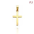 14K Yellow Gold Beveled Cross with Square Tips