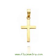 14K Yellow Gold Beveled Cross with Square Tips