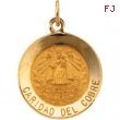 14K Yellow Gold Caridad Del Cobre Medal