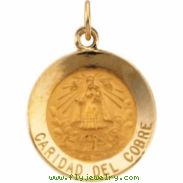 14K Yellow Gold Caridad Del Cobre Medal