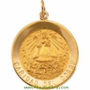 14K Yellow Gold Caridad Del Cobre Medal