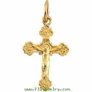 14K Yellow Gold Childs Crucifix Pendant