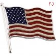 14K Yellow Gold Color American Flag Lapel Pin