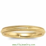 14K Yellow Gold Comfort Fit Milgrain Band