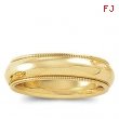 14K Yellow Gold Comfort Fit Milgrain Band