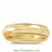 14K Yellow Gold Comfort Fit Milgrain Band