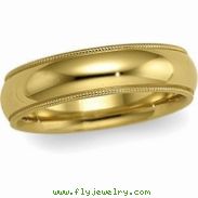 14K Yellow Gold Comfort Fit Milgrain Band