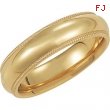 14K Yellow Gold Comfort Fit Milgrain Band