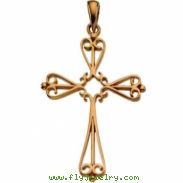 14K Yellow Gold Cross Pendant