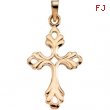 14K Yellow Gold Cross Pendant With Design