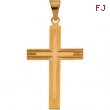 14K Yellow Gold Cross Pendant With Design