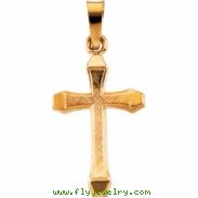 14K Yellow Gold Cross Pendant With Design