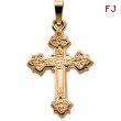 14K Yellow Gold Cross Pendant With Design