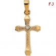 14K Yellow Gold Cross Pendant With Diamond