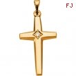 14K Yellow Gold Cross Pendant With Diamond