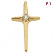 14K Yellow Gold Cross Pendant With Diamond