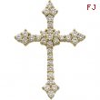 14K Yellow Gold Cross Pendant With Diamond