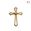 14K Yellow Gold Cross Pendant With Diamond