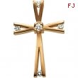 14K Yellow Gold Cross Pendant With Diamond