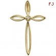 14K Yellow Gold Cross Pendant With Diamond