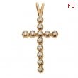 14K Yellow Gold Cross Pendant With Diamond