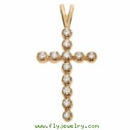 14K Yellow Gold Cross Pendant With Diamond