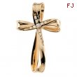 14K Yellow Gold Cross Pendant With Diamond