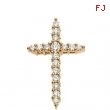 14K Yellow Gold Cross Pendant With Diamond