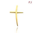 14K Yellow Gold Curved Cross Pendant