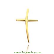 14K Yellow Gold Curved Cross Pendant