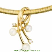 14K Yellow Gold Diamond And Akoya Pearl Pendant