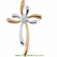 14K Yellow Gold Diamond Cross